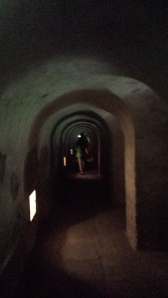 500m walk through fortress tunnel