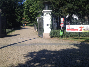 Entrance to Petrin Gardens from Svandovo Divadlo